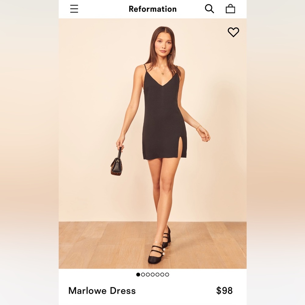 Reformation Marlowe Dress in Navy